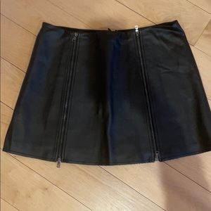 Leather mini skirt